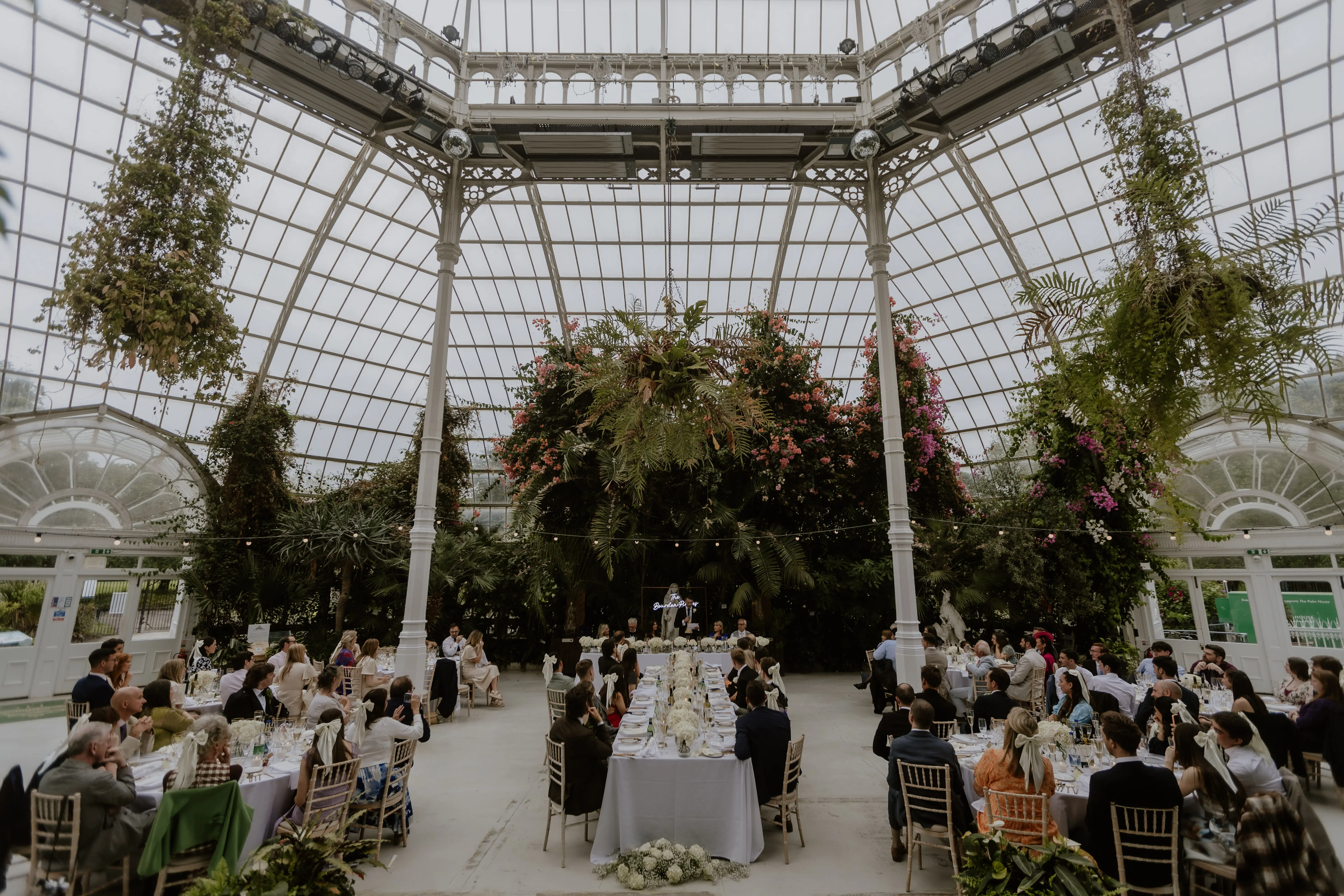 Wedding Reception flowers at Sefton Park Palm House - Ideas and Inspiration
